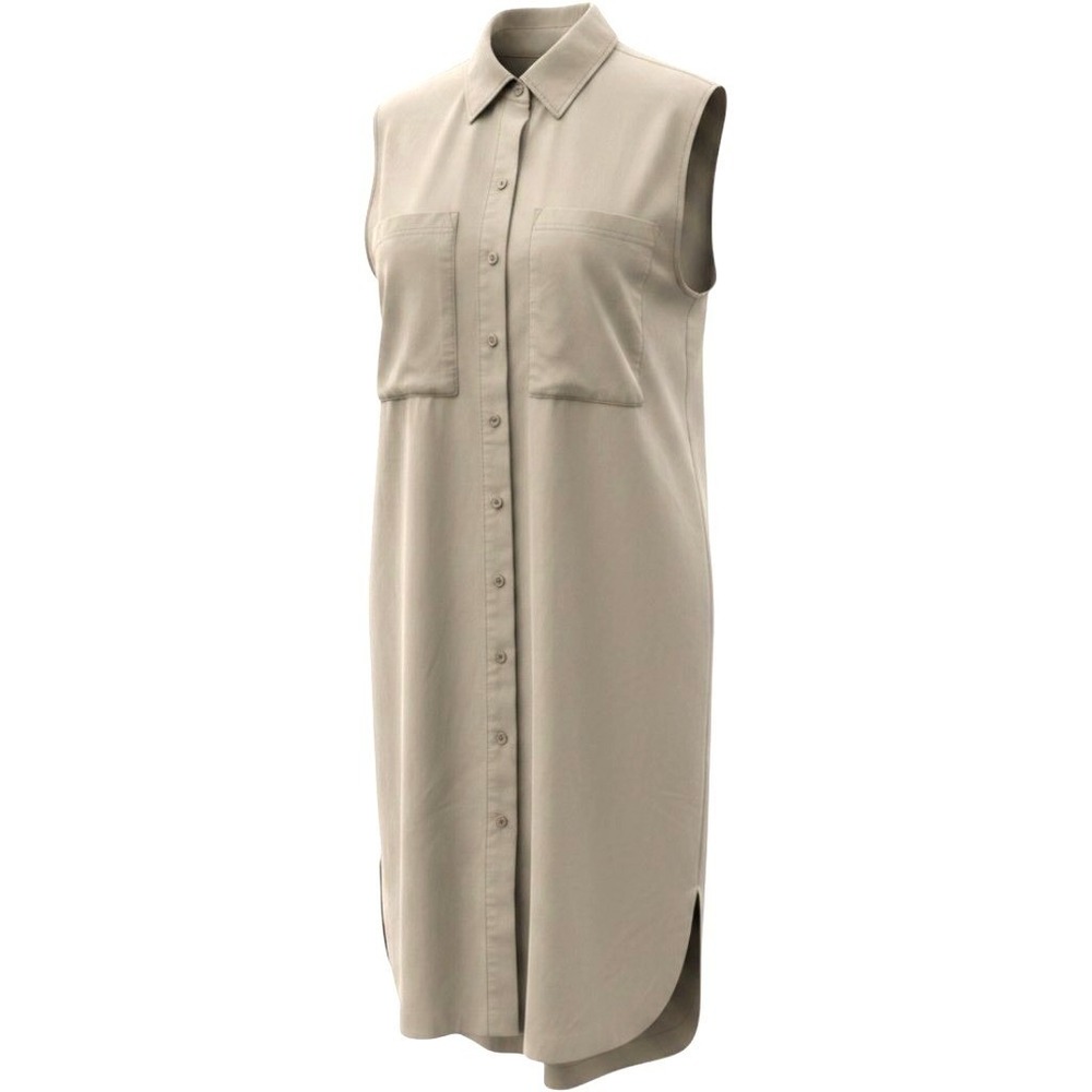 Banana Republic Sleeveless Poplin Shirtdress Midi Utility Pockets Womens M